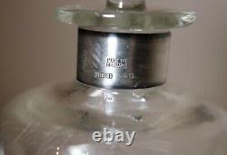 Antique Denmark hand blown glass sterling silver glug glug liquor decanter