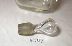 Antique Denmark hand blown glass sterling silver glug glug liquor decanter