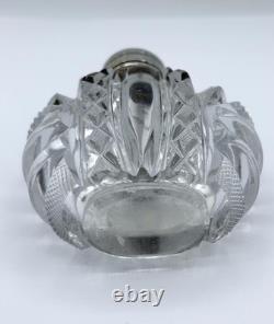 Antique Dutch Clear Cut-Glass & Sterling Silver Perfume Bottle