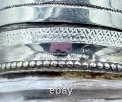 Antique Dutch Clear Cut-Glass & Sterling Silver Perfume Bottle