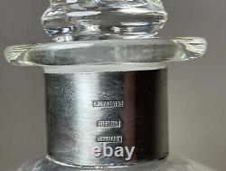 Antique E. Dragsted hand blown glass sterling silver glug glug liquor decanter