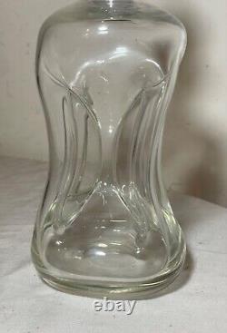 Antique E. Dragsted hand blown glass sterling silver glug glug liquor decanter