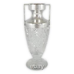 Antique Edwardian 1903 Sterling Silver & Cut Hobnail Glass Flower Vase Urn L&S