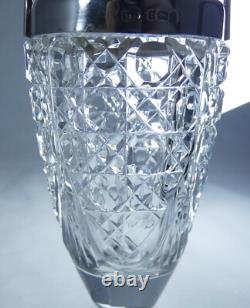 Antique Edwardian 1903 Sterling Silver & Cut Hobnail Glass Flower Vase Urn L&S