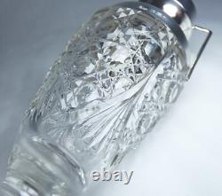 Antique Edwardian 1903 Sterling Silver & Cut Hobnail Glass Flower Vase Urn L&S