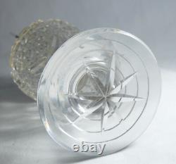 Antique Edwardian 1903 Sterling Silver & Cut Hobnail Glass Flower Vase Urn L&S