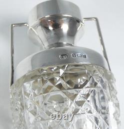 Antique Edwardian 1903 Sterling Silver & Cut Hobnail Glass Flower Vase Urn L&S