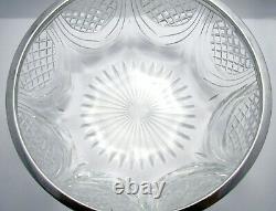 Antique Edwardian 1905 Sterling Silver Mounted Cut Glass Salad/Fruit Bowl Dish