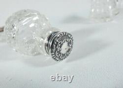 Antique Edwardian 1909 3pc Sterling Silver Cut Glass Cruet Set in Original Box