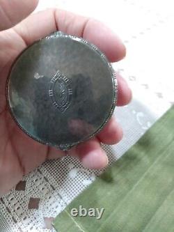 Antique Edwardian Dresser Jar Sterling Silver Etched Glass William Kerr 1900's