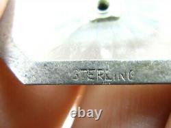 Antique Edwardian Sterling Silver Filigree Link Camphor Glass Necklace 19g B34