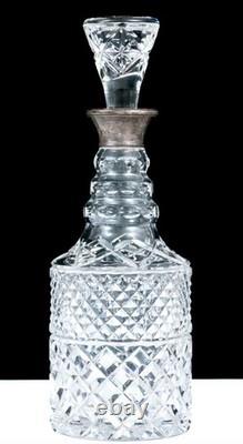 Antique English London Sterling Silver Cut Crystal Glass Decanter RichardsonWebb