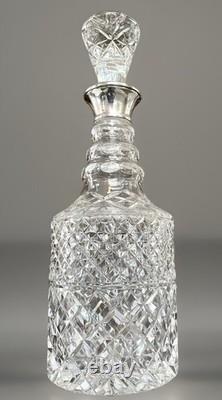 Antique English London Sterling Silver Cut Crystal Glass Decanter RichardsonWebb