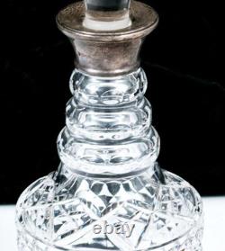 Antique English London Sterling Silver Cut Crystal Glass Decanter RichardsonWebb