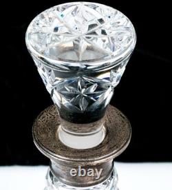 Antique English London Sterling Silver Cut Crystal Glass Decanter RichardsonWebb
