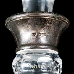 Antique English London Sterling Silver Cut Crystal Glass Decanter RichardsonWebb
