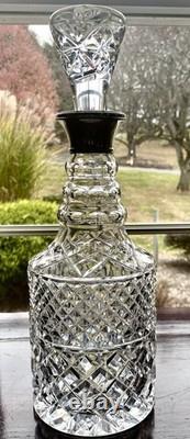 Antique English London Sterling Silver Cut Crystal Glass Decanter RichardsonWebb