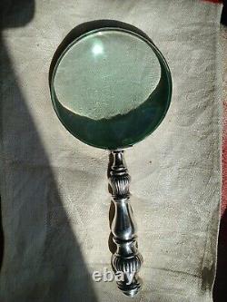 Antique English Magnifying Glass w Marked Sterling Silver Handle Great Design