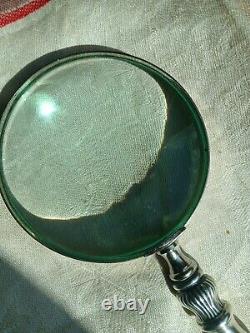 Antique English Magnifying Glass w Marked Sterling Silver Handle Great Design