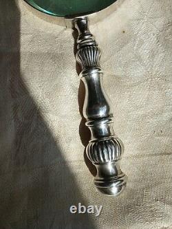 Antique English Magnifying Glass w Marked Sterling Silver Handle Great Design