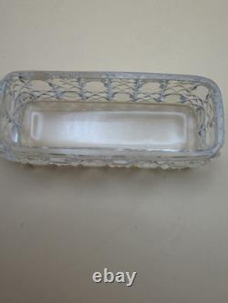 Antique English Sterling Silver Cut Glass Dresser Box Birmingham Repousse