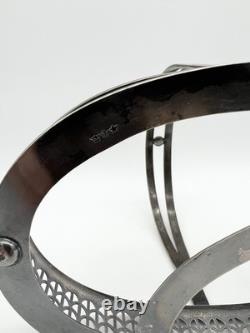 Antique English Sterling Silver & Glass Candy Dish c. 1900 Edwardian