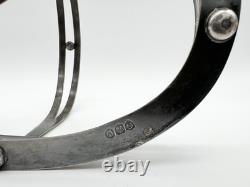 Antique English Sterling Silver & Glass Candy Dish c. 1900 Edwardian