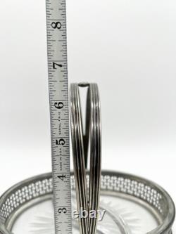 Antique English Sterling Silver & Glass Candy Dish c. 1900 Edwardian