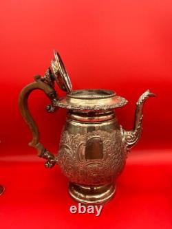 Antique English Sterling Silver Teapot With Extra Set Of Glass