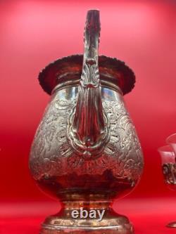 Antique English Sterling Silver Teapot With Extra Set Of Glass