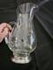 Antique Etched Glass Pitcher With Sterling Silver Base Floral Design