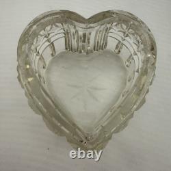 Antique F&B Sterling Silver Heart Vanity Jar Cut Glass 703 Pat'd Monogram ABW