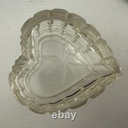 Antique F&B Sterling Silver Heart Vanity Jar Cut Glass 703 Pat'd Monogram ABW