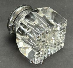 Antique Fancy Sterling Silver & Glass Inkwell Hallmarked