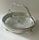Antique Footed Sterling Silver And Cut Glass Serving Dish With Handle By Wilcox