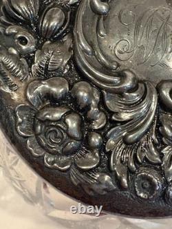 Antique Foster & Bailey Sterling Silver Cut Glass Powder Jar Victorian Abp 140