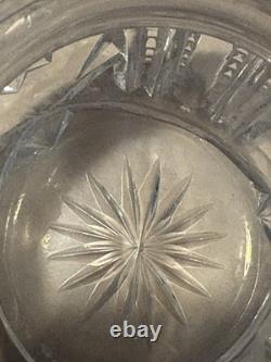 Antique Foster & Bailey Sterling Silver Cut Glass Powder Jar Victorian Abp 140