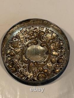 Antique Foster & Bailey Sterling Silver Cut Glass Powder Jar Victorian Abp 140