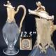 Antique French 18k Gold Vermeil On Sterling Silver & Bacarrat Glass Claret Jug