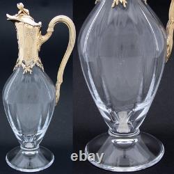 Antique French 18k Gold Vermeil on Sterling Silver & Bacarrat Glass Claret Jug Antique French 18k Gold Vermeil on Sterling Silver & Bacarrat Glass Claret Jug