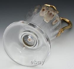 Antique French 18k Gold Vermeil on Sterling Silver & Bacarrat Glass Claret Jug