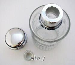 Antique French Export Sterling Silver Glass Scent Perfume Bottle Vanity Box Jar