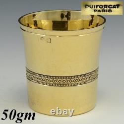Antique French PUIFORCAT 18k Gold on Sterling Silver Vermeil Cordial, Shot Glass