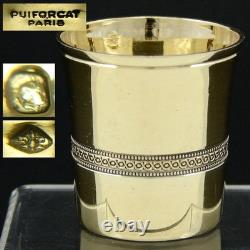 Antique French PUIFORCAT 18k Gold on Sterling Silver Vermeil Cordial, Shot Glass