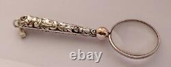 Antique French Silver Chatelaine Ladies Magnifier Glass