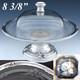 Antique French Sterling Silver & Intaglio Engraved Glass Covered Plateau, Dish