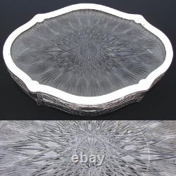 Antique French Sterling Silver & Intaglio Glass 12.5 Jardiniere or Centerpiece