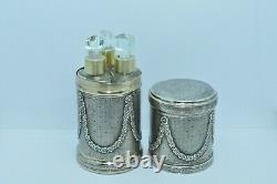 Antique French Sterling Silver Three Perfume Bottles Set