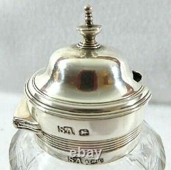 Antique Glass Mustard with a Sterling Silver Top Stephen Adams II Ca 1813