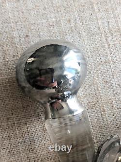 Antique Glass Perfume Bottle Sterling Silver Overlay Art Nouveau American Art